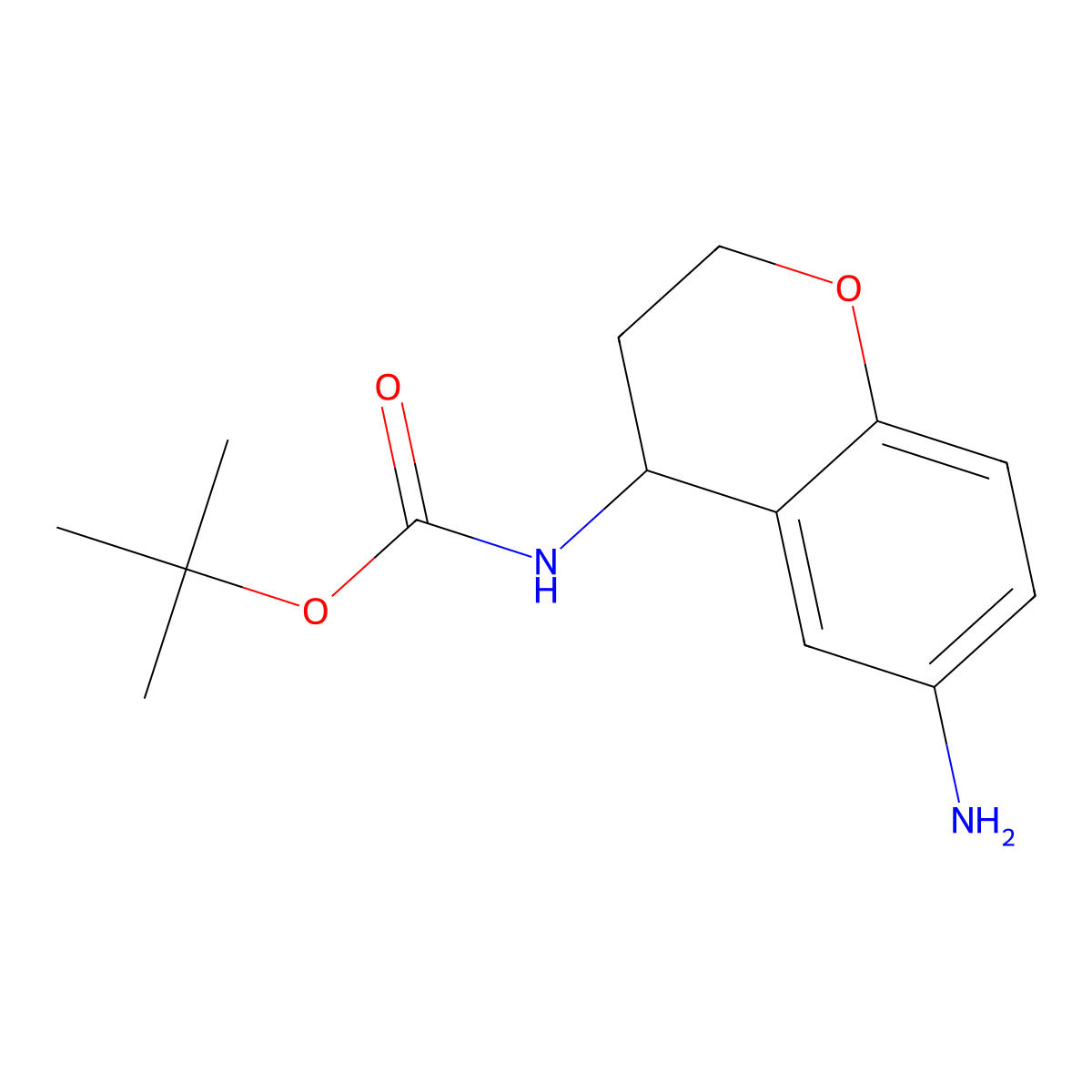 tert-butyl N-(6-amino-3,4-dihydro-2H-chromen-4-yl)carbamate molecular structure, CAS 662245-76-3