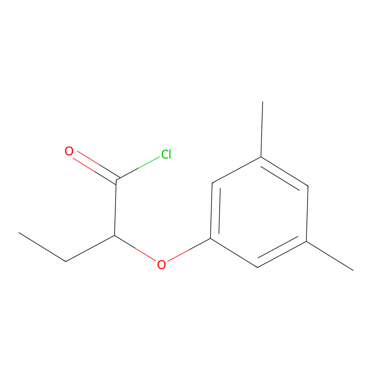 2-(3,5-Dimethylphenoxy)butanoyl chloride molecular structure, CAS 66227-19-8
