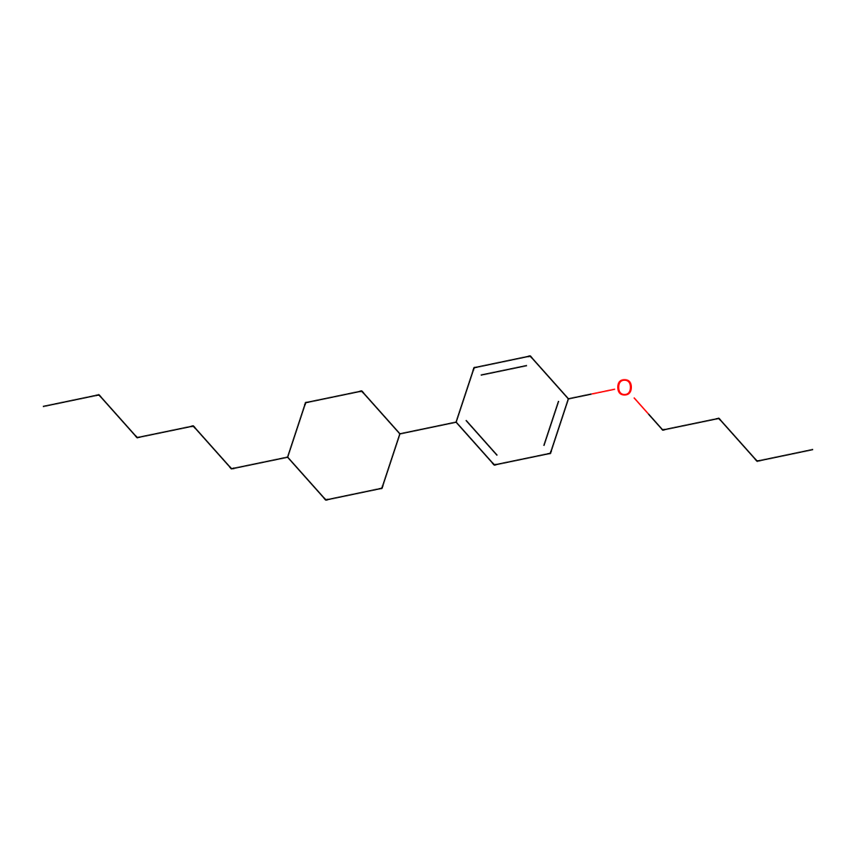 trans-Butoxy-4-(4-pentylcyclohexyl)benzene molecular structure, CAS 66227-21-2