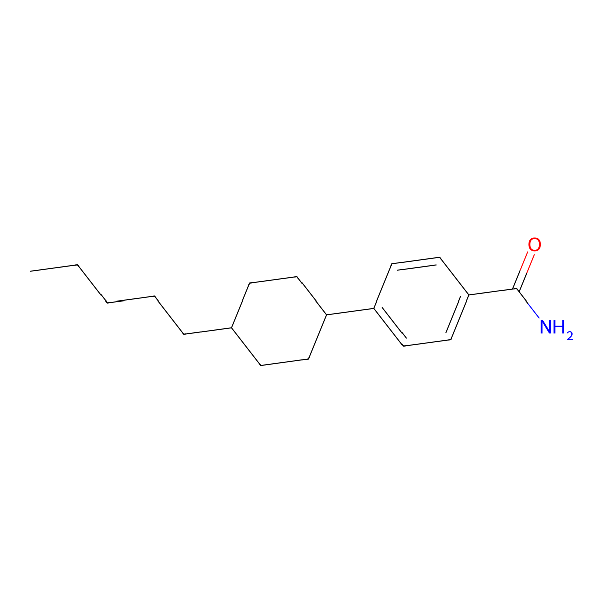 4-(4-Pentylcyclohexyl)benzamide molecular structure, CAS 66227-35-8