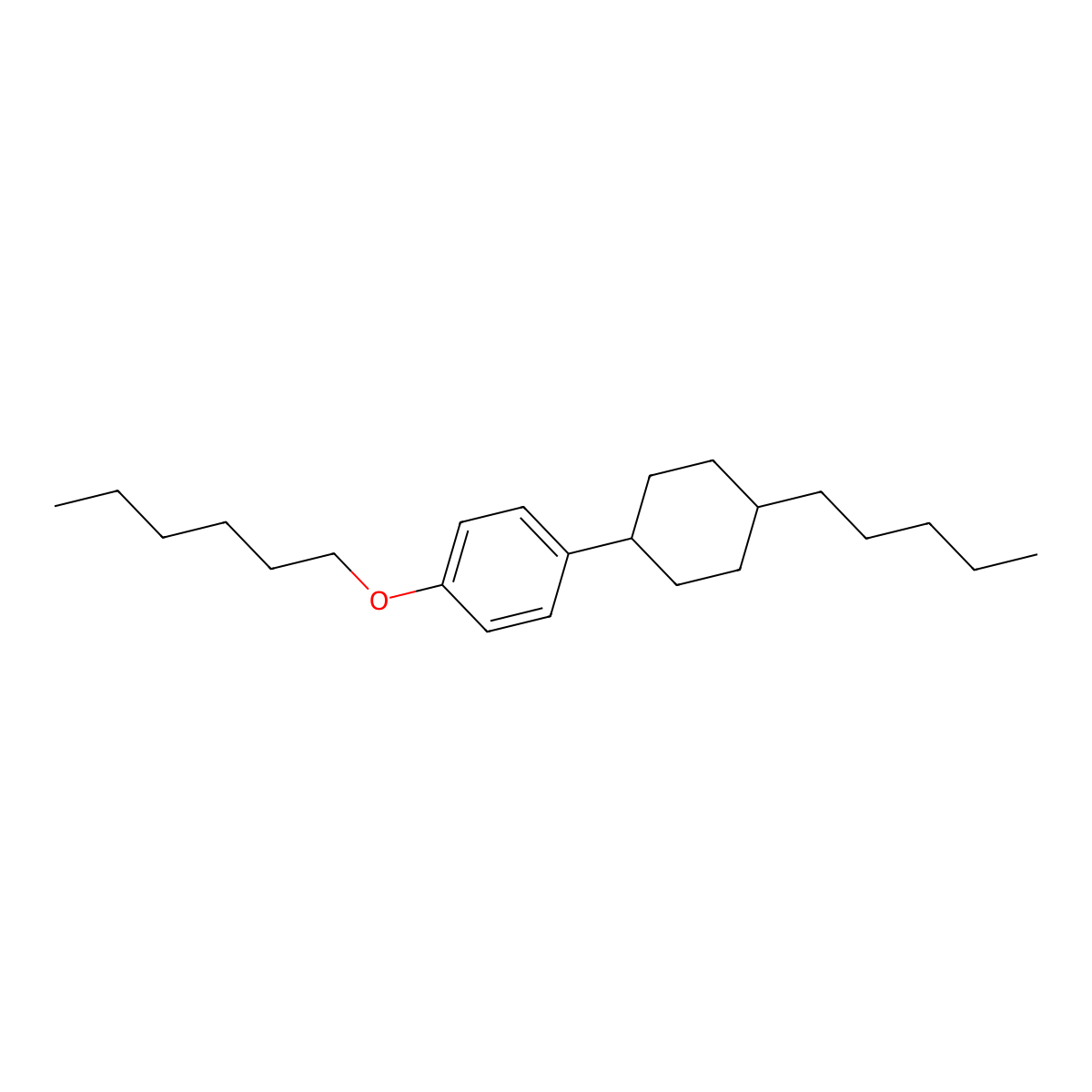 1-(Hexyloxy)-4-(4-pentylcyclohexyl)benzene molecular structure, CAS 66227-38-1