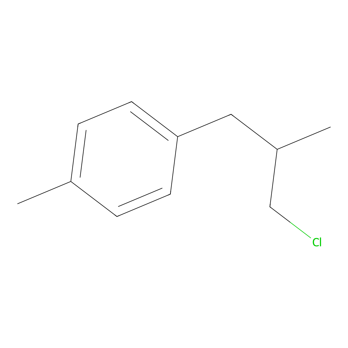 1-(3-Chloro-2-methylpropyl)-4-methylbenzene molecular structure, CAS 66229-91-2