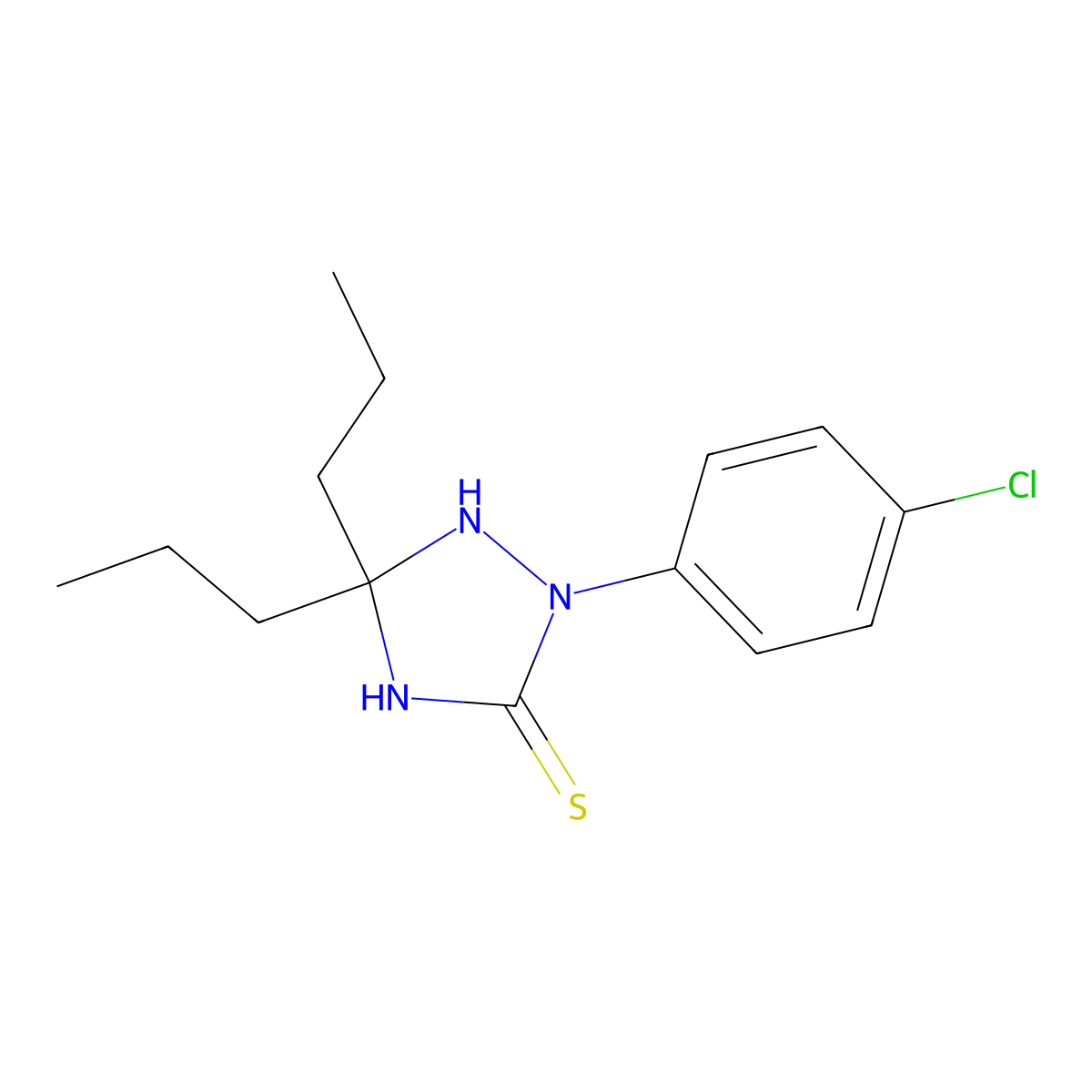 2-(4-Chlorophenyl)-5,5-dipropyl-1,2,4-triazolidine-3-thione molecular structure, CAS 6623-07-0