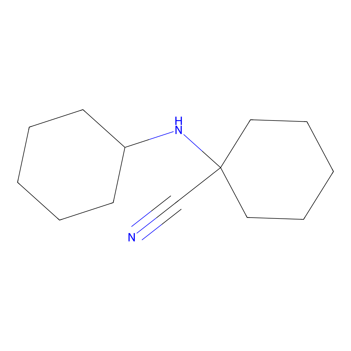 Cyclohexanecarbonitrile, 1-(cyclohexylamino)- molecular structure, CAS 6623-11-6