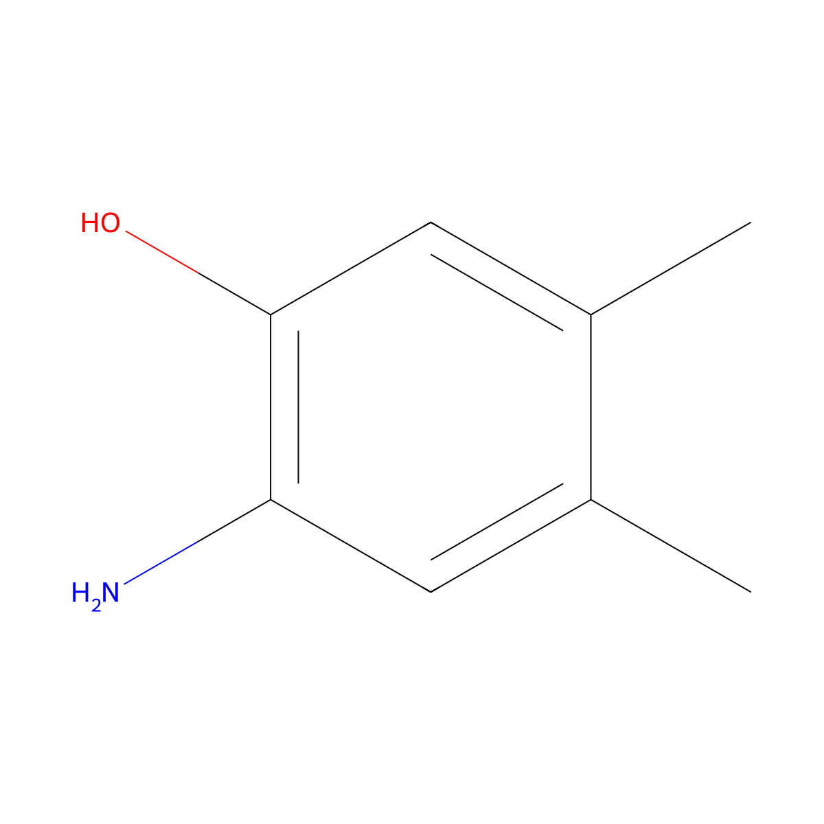 2-Amino-4,5-dimethylphenol molecular structure, CAS 6623-41-2