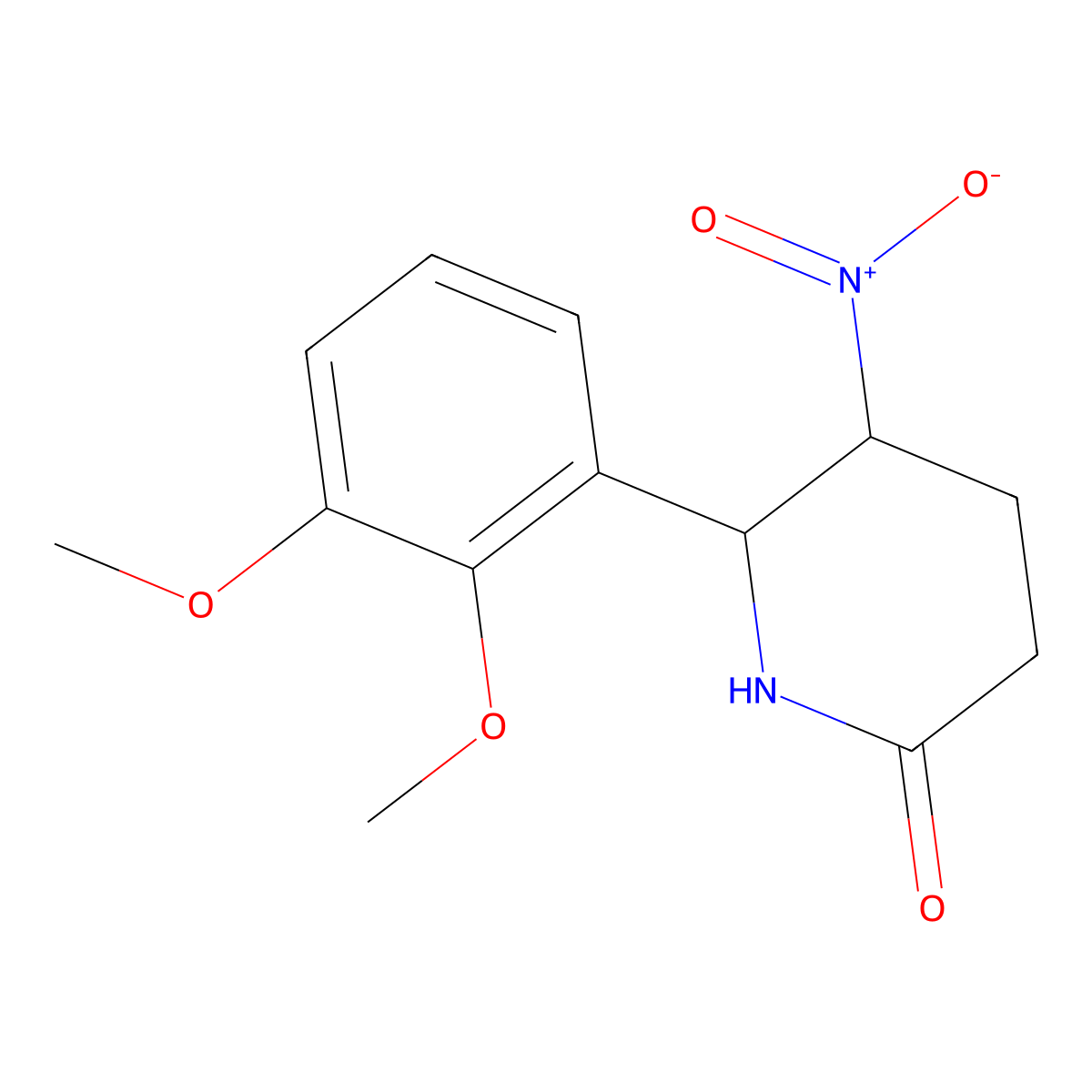 6-(2,3-Dimethoxyphenyl)-5-nitropiperidin-2-one molecular structure, CAS 6623-48-9