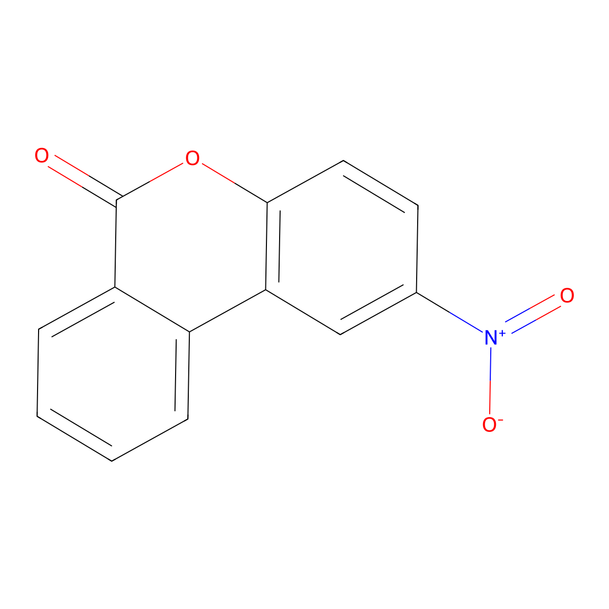2-nitro-6H-dibenzo(b,d)pyran-6-one molecular structure, CAS 6623-66-1