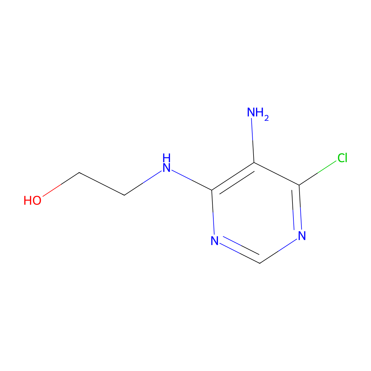 2-((5-Amino-6-chloro-4-pyrimidinyl)amino)ethanol molecular structure, CAS 6623-88-7