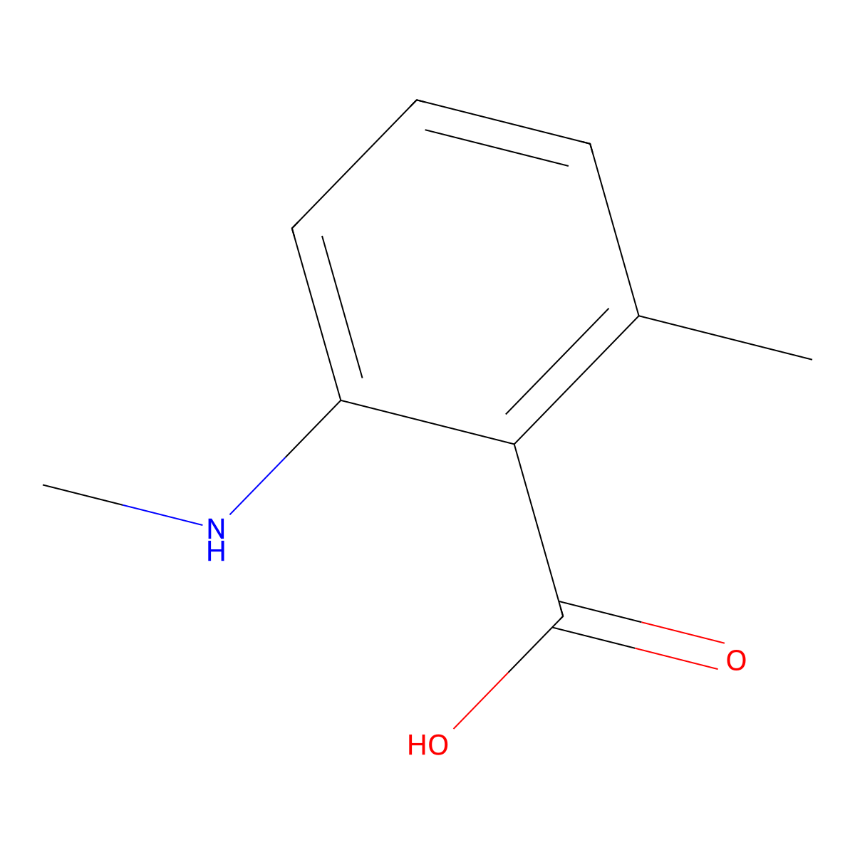 2-Methyl-6-(methylamino)benzoic acid molecular structure, CAS 66232-39-1