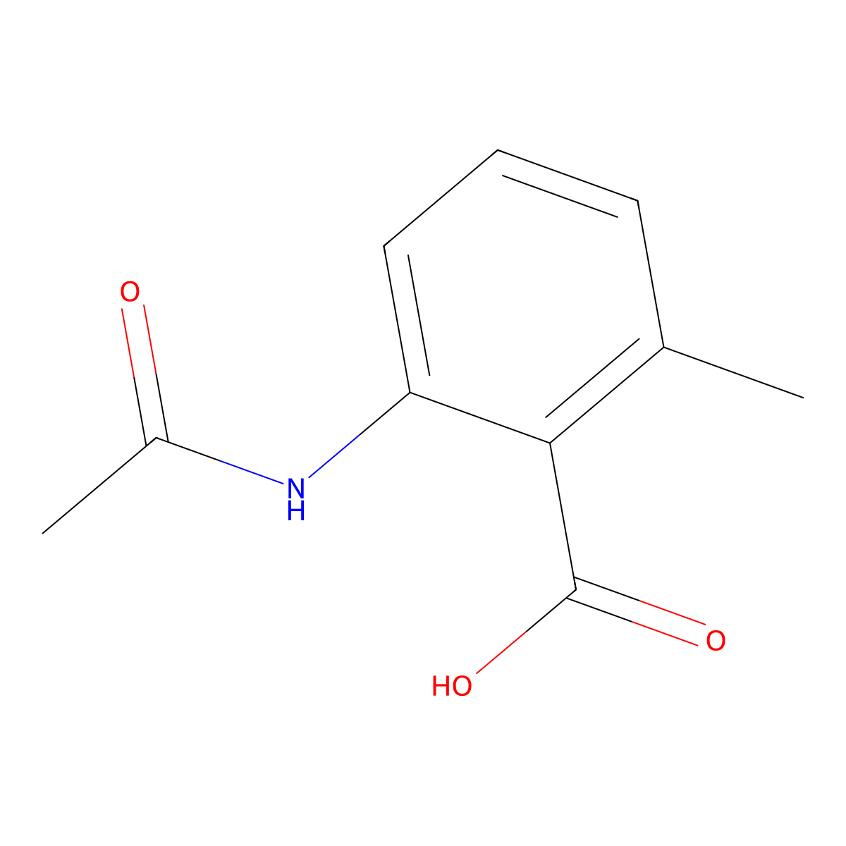 2-Acetamido-6-methylbenzoic acid molecular structure, CAS 66232-41-5