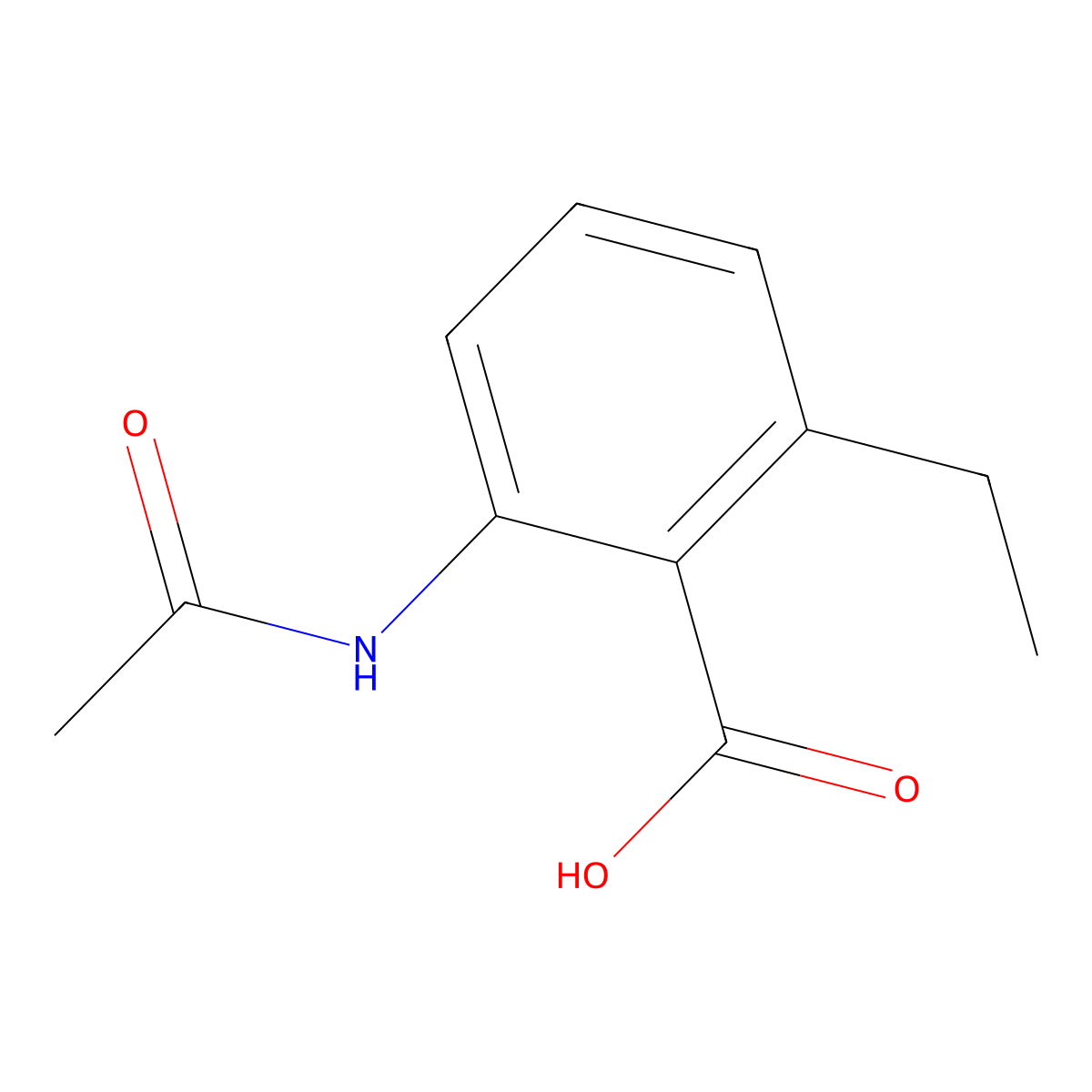 2-Acetamido-6-ethylbenzoic acid molecular structure, CAS 66232-47-1