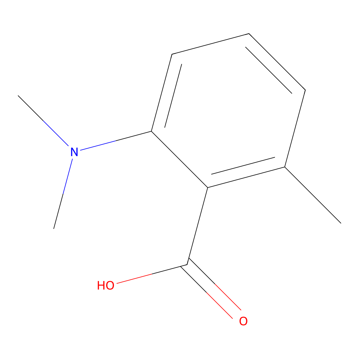 2-(Dimethylamino)-6-methylbenzoic acid molecular structure, CAS 66232-55-1