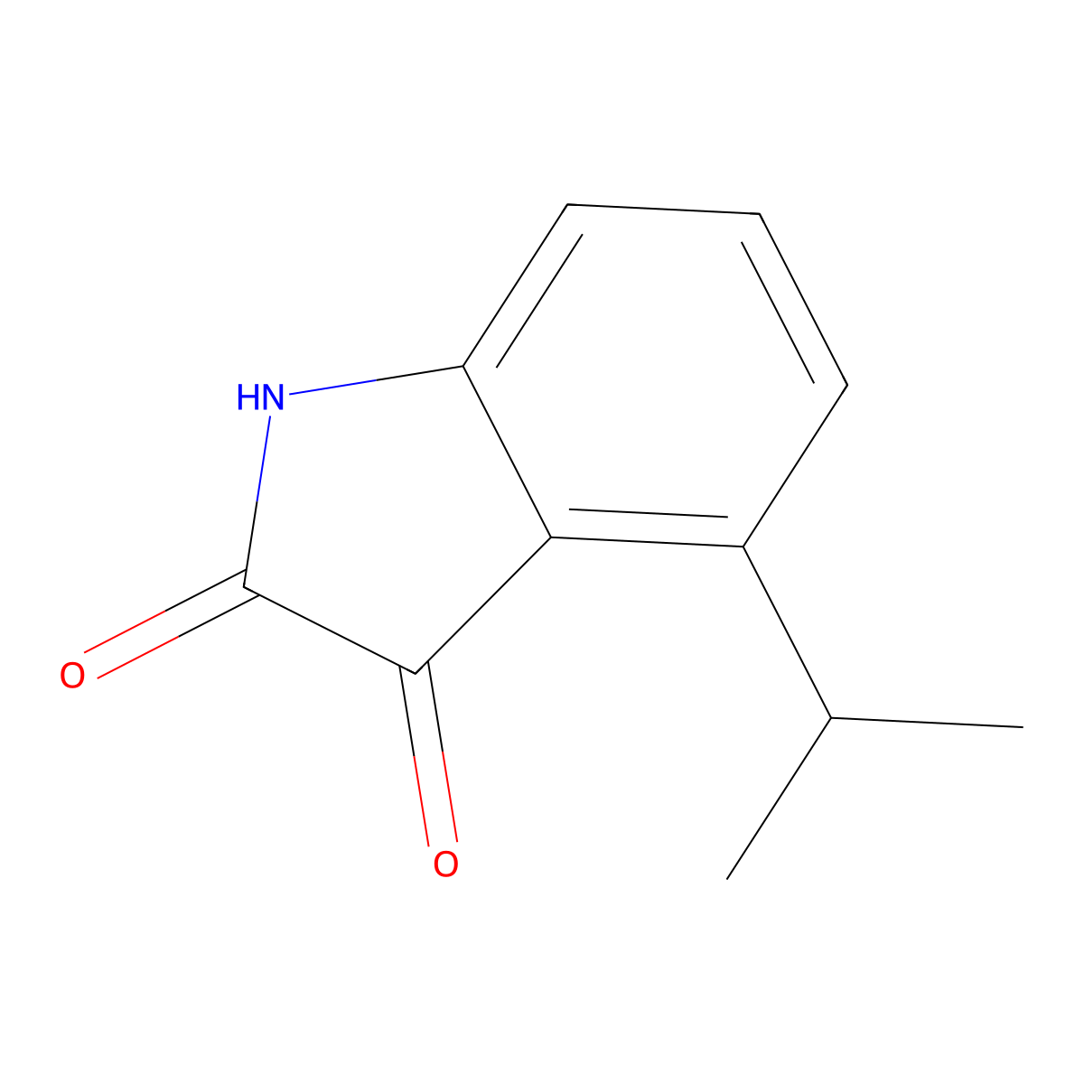 4-(propan-2-yl)-2,3-dihydro-1H-indole-2,3-dione molecular structure, CAS 66232-59-5