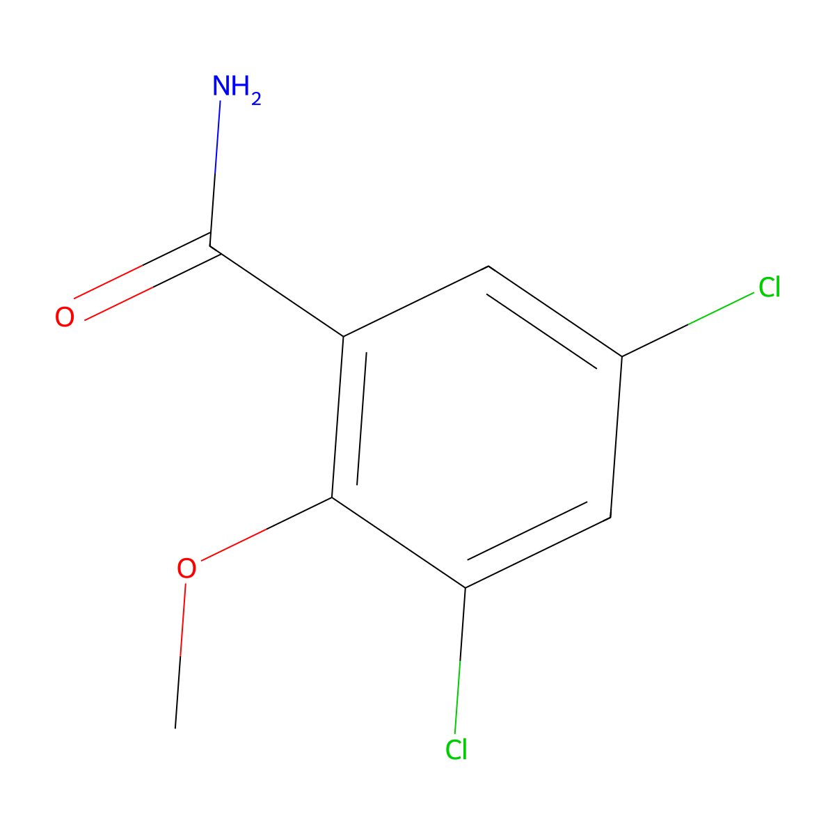 3,5-Dichloro-2-methoxybenzamide molecular structure, CAS 66237-58-9