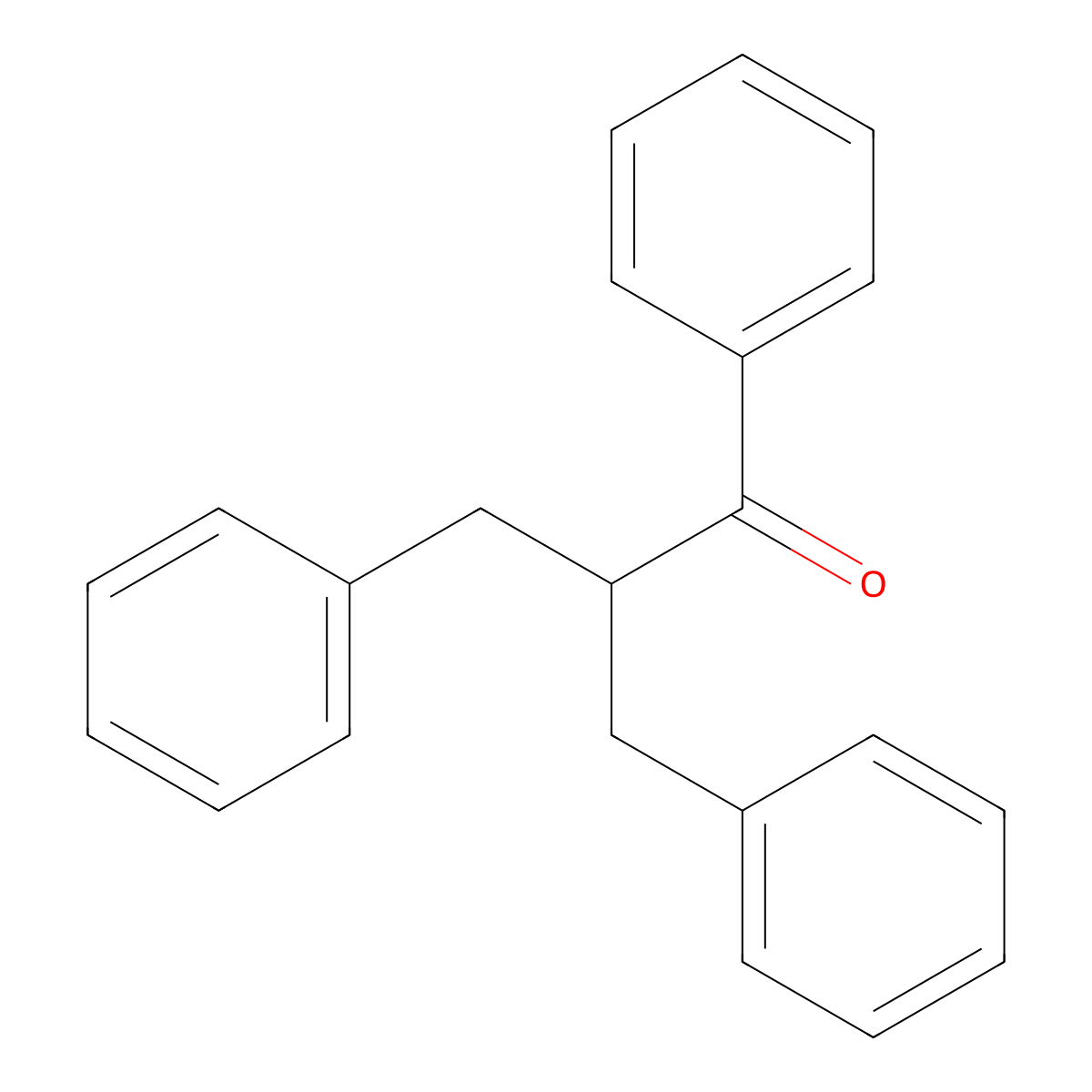 2-Benzyl-1,3-diphenylpropan-1-one molecular structure, CAS 6624-04-0
