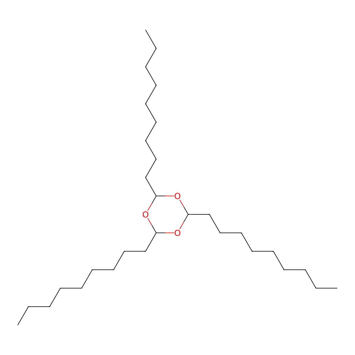 2,4,6-Trinonyl-1,3,5-trioxane molecular structure, CAS 6624-05-1