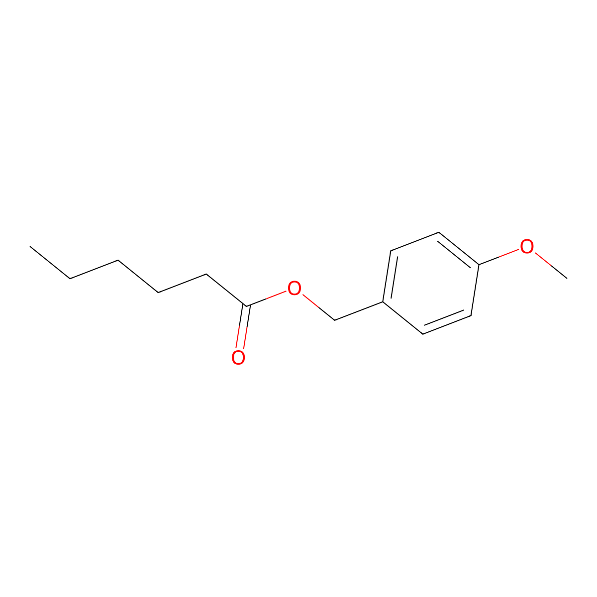 (4-Methoxyphenyl)methyl ester hexanoic acid molecular structure, CAS 6624-60-8