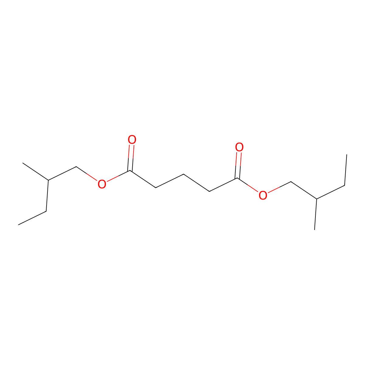 Bis(2-methylbutyl) pentanedioate molecular structure, CAS 6624-69-7