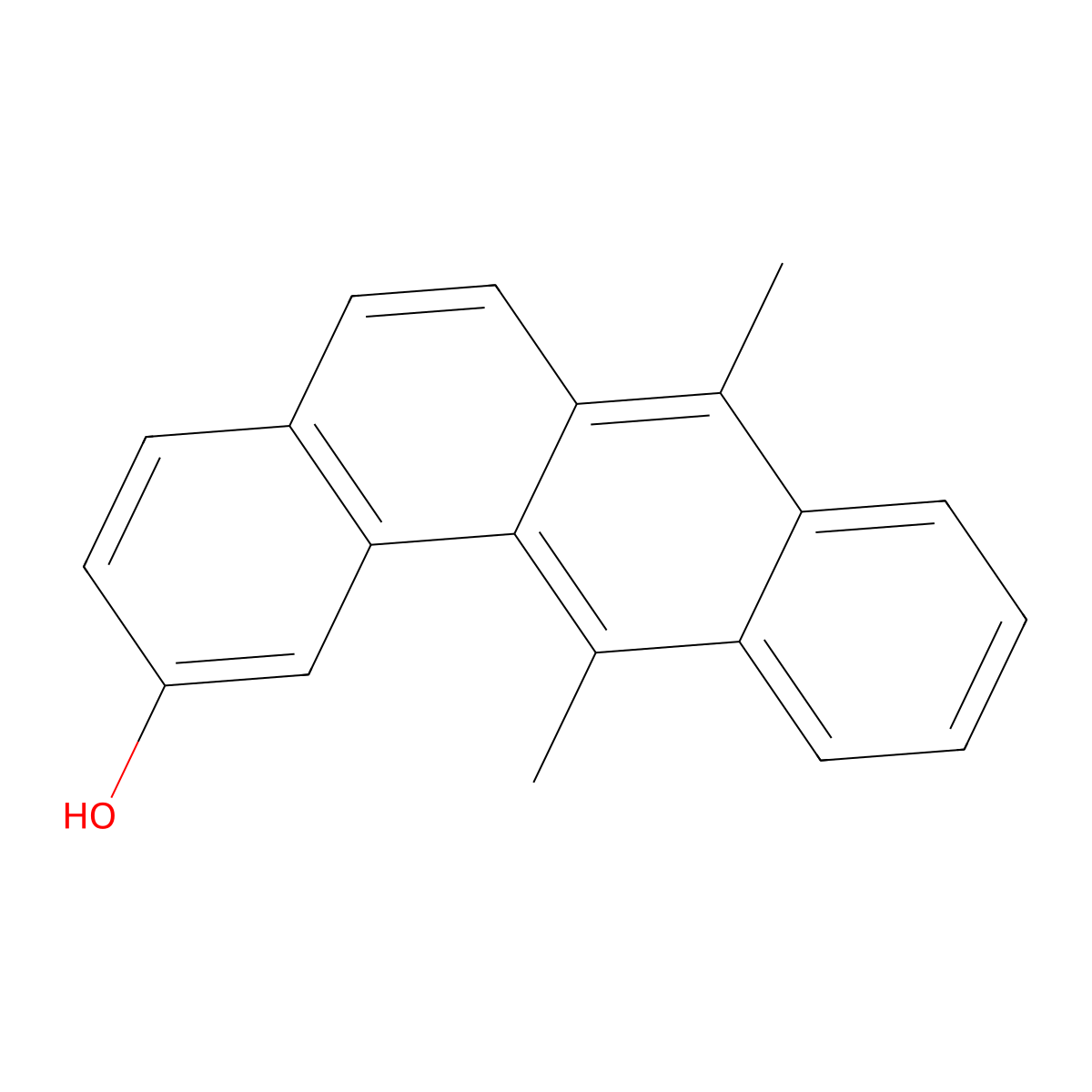 BENZ(a)ANTHRACEN-2-OL, 7,12-DIMETHYL- molecular structure, CAS 66240-31-1