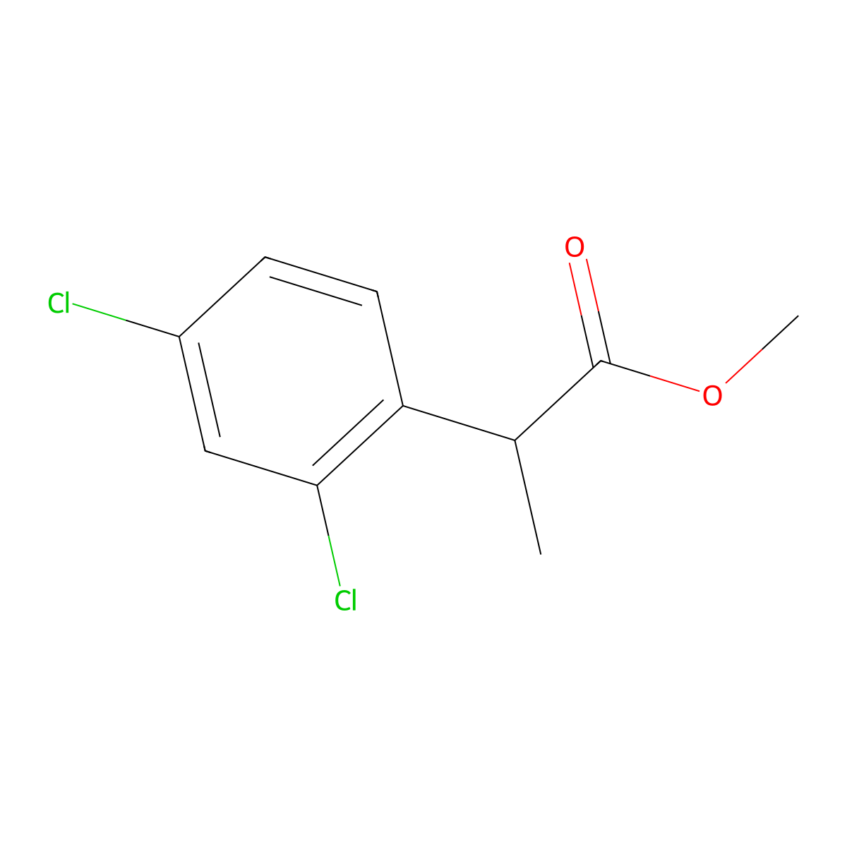 Methyl 2-(2,4-dichlorophenyl)propanoate molecular structure, CAS 66246-55-7