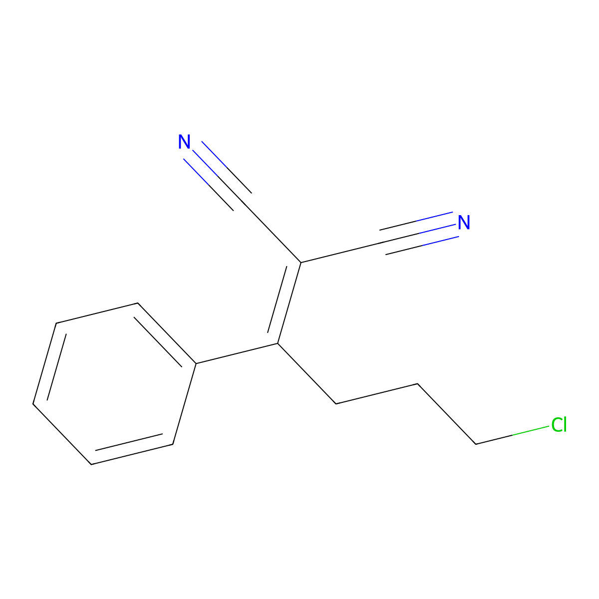 2-(4-Chloro-1-phenylbutylidene)malononitrile molecular structure, CAS 66249-79-4