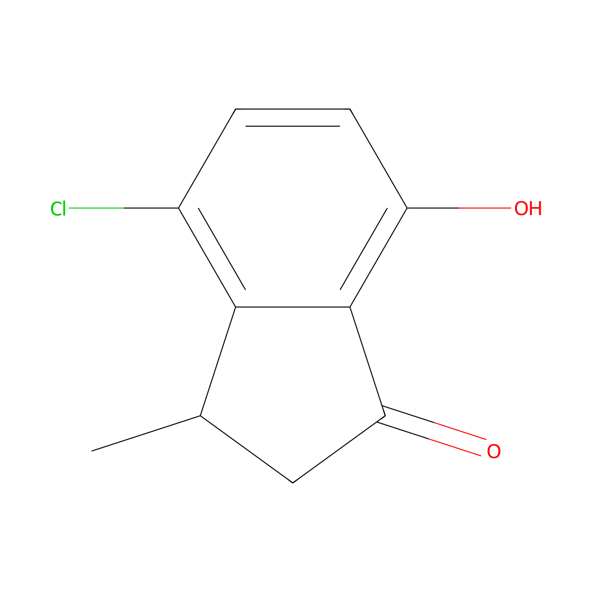 4-Chloro-7-hydroxy-3-methylindan-1-one molecular structure, CAS 6625-07-6