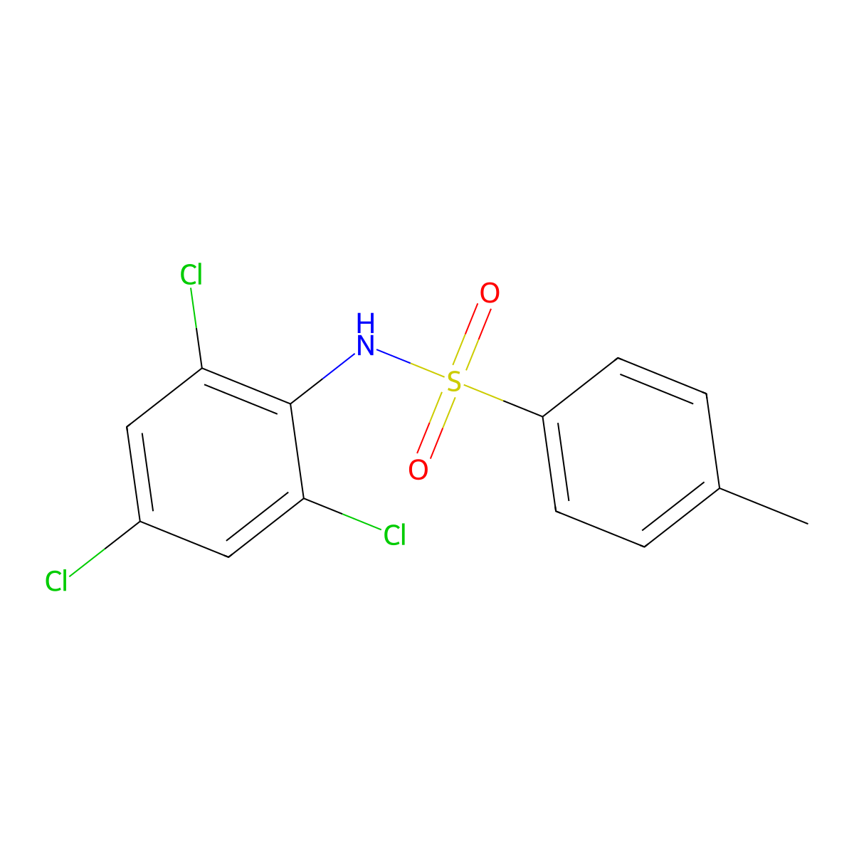 4-Methyl-N-(2,4,6-trichlorophenyl)benzene-1-sulfonamide molecular structure, CAS 6625-10-1