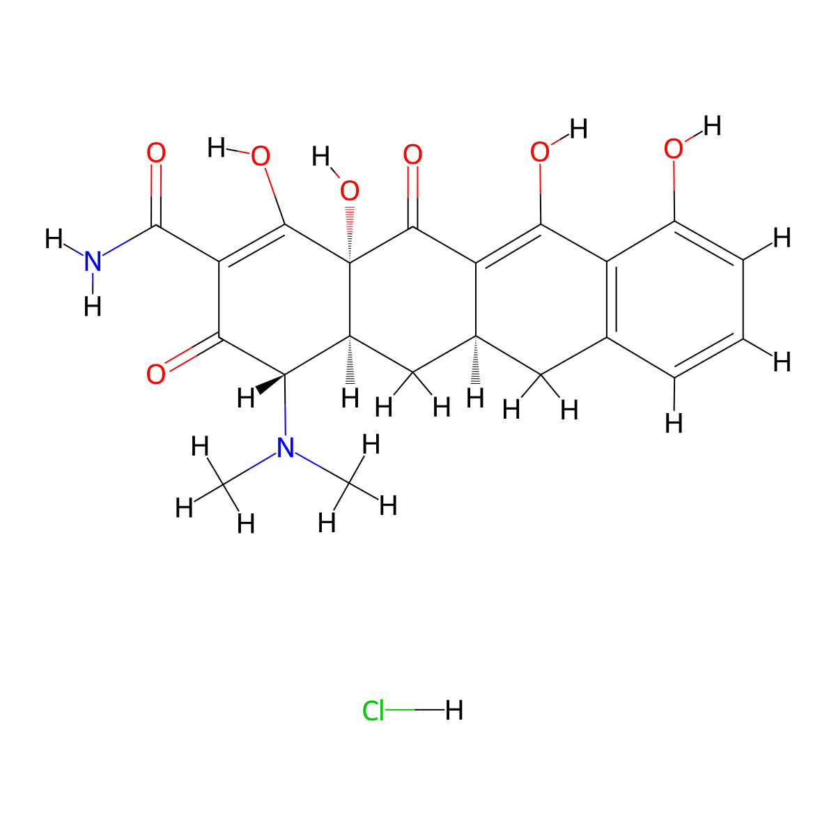 Sancycline hydrochloride molecular structure, CAS 6625-20-3
