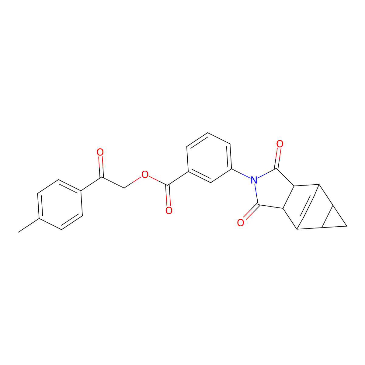 2-(4-methylphenyl)-2-oxoethyl 3-(1,3-dioxooctahydro-4,6-ethenocyclopropa[f]isoindol-2(1H)-yl)benzoate molecular structure, CAS 6625-49-6