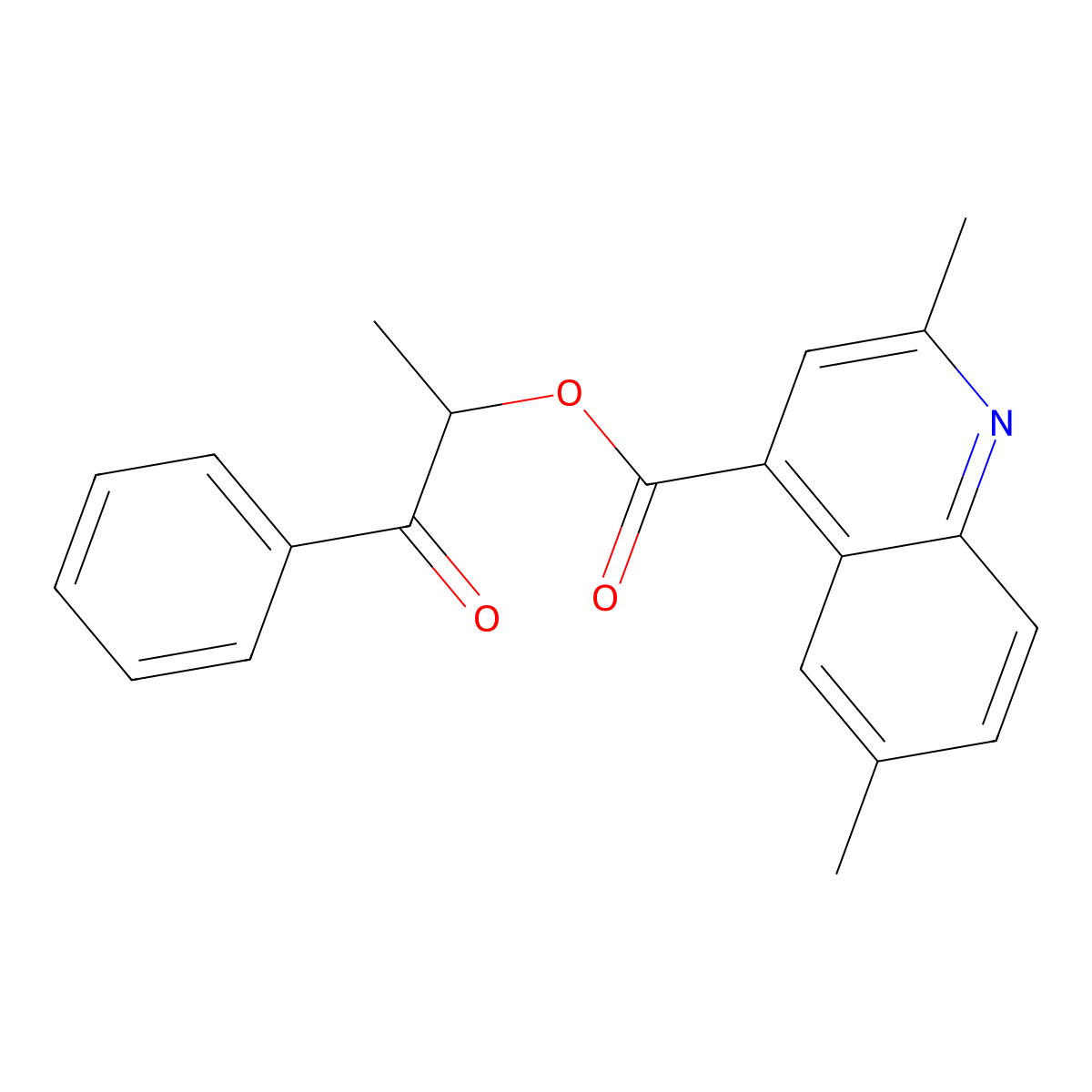 1-Oxo-1-phenylpropan-2-yl 2,6-dimethylquinoline-4-carboxylate molecular structure, CAS 6625-61-2