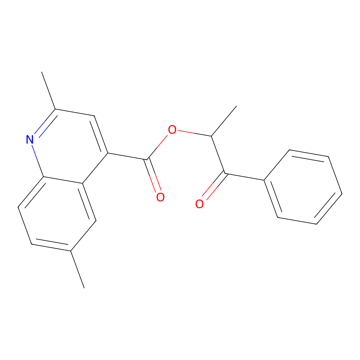 1-Oxo-1-phenylpropan-2-yl 2,6-dimethylquinoline-4-carboxylate molecular structure, CAS 6625-61-2
