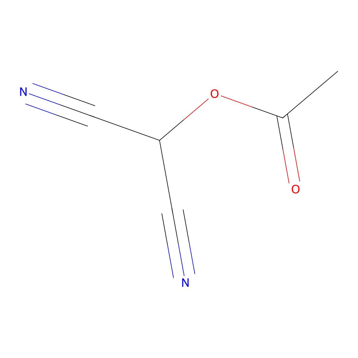 Dicyanomethyl acetate molecular structure, CAS 6625-70-3