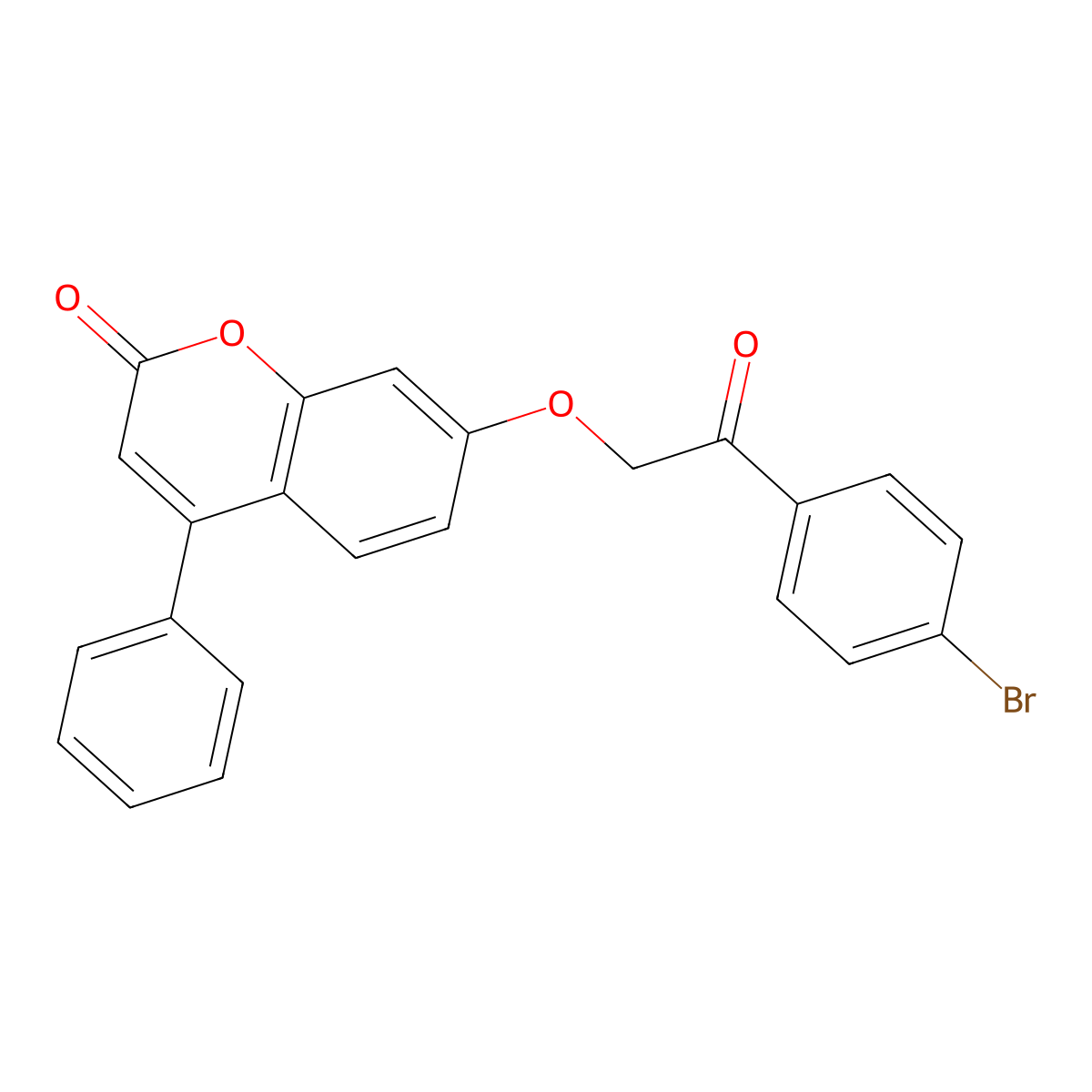 7-[2-(4-bromophenyl)-2-oxoethoxy]-4-phenyl-2H-chromen-2-one molecular structure, CAS 6625-85-0