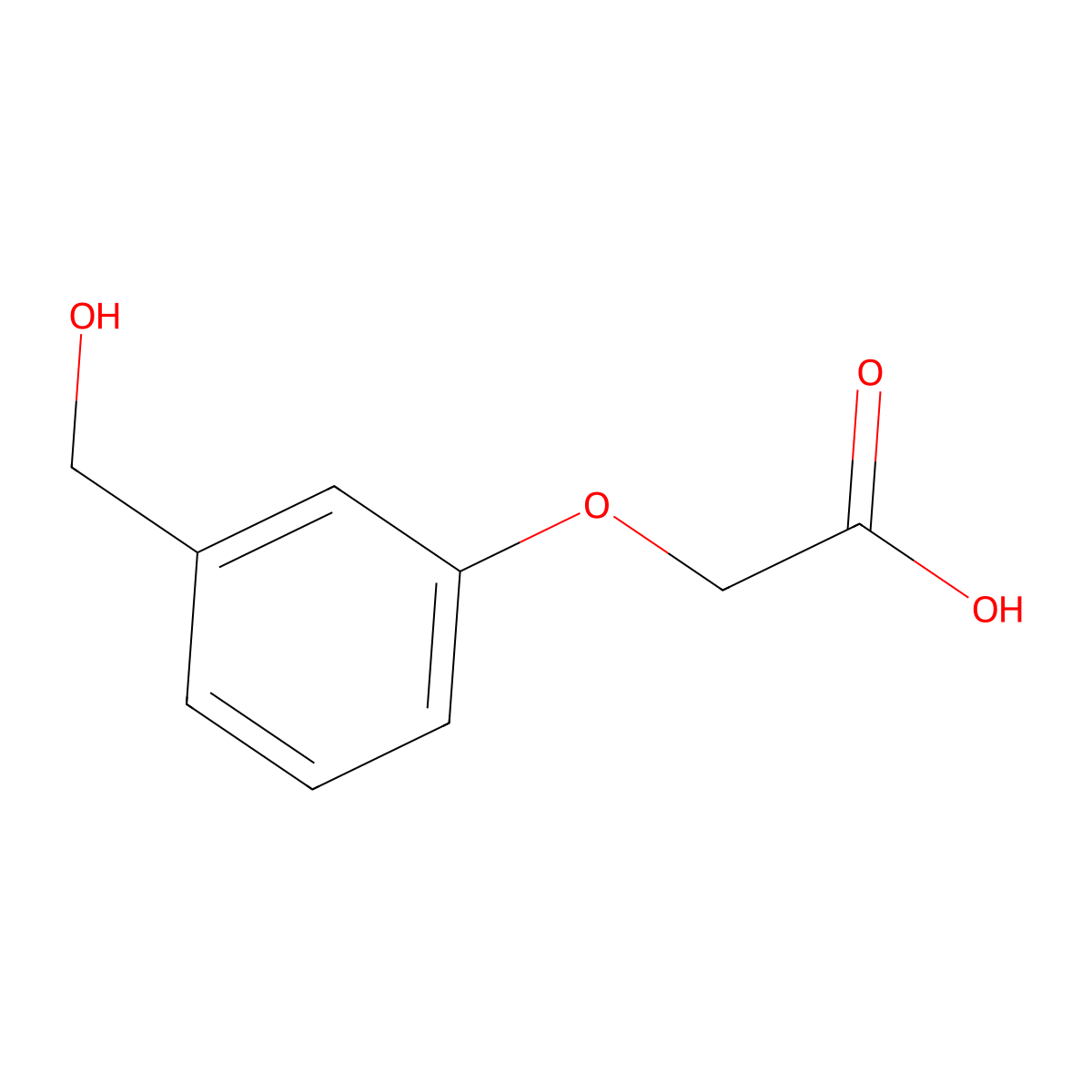 [3-(Hydroxymethyl)phenoxy]acetic acid molecular structure, CAS 6625-88-3