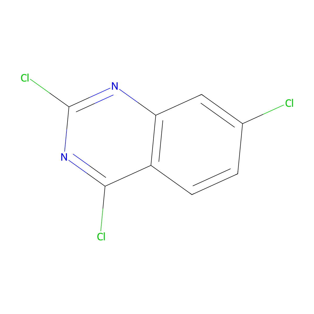 2,4,7-Trichloroquinazoline molecular structure, CAS 6625-94-1