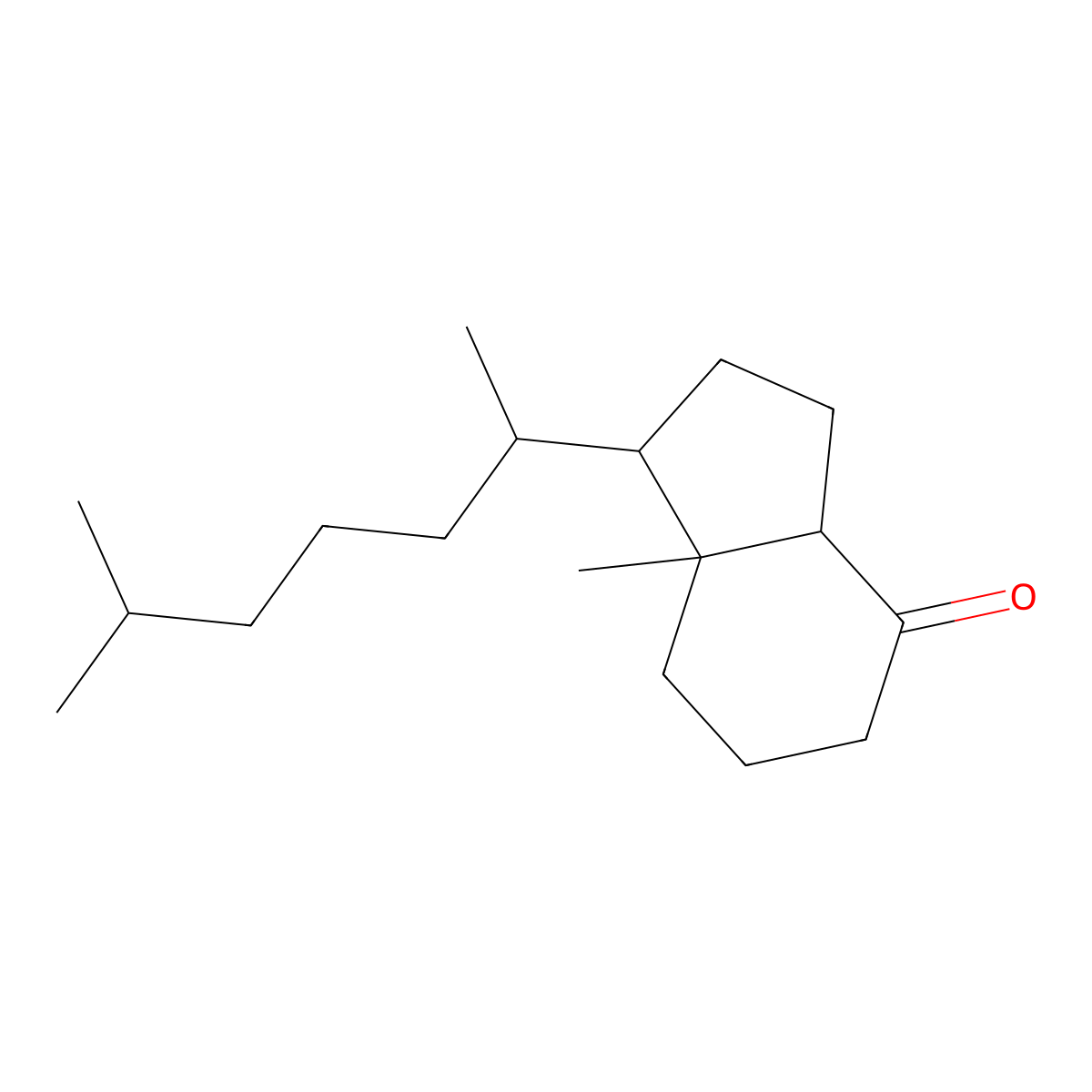 1-((1R)-1,5-Dimethylhexyl)octahydro-7a-methyl-4H-inden-4-one, (1R,3aR,7aR)- molecular structure, CAS 66251-18-1
