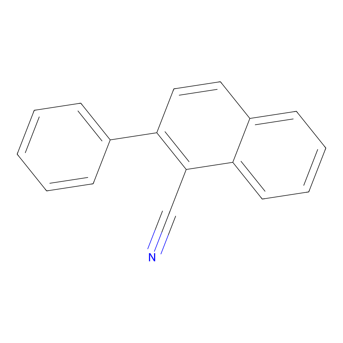 2-Phenylnaphthalene-1-carbonitrile molecular structure, CAS 66252-12-8