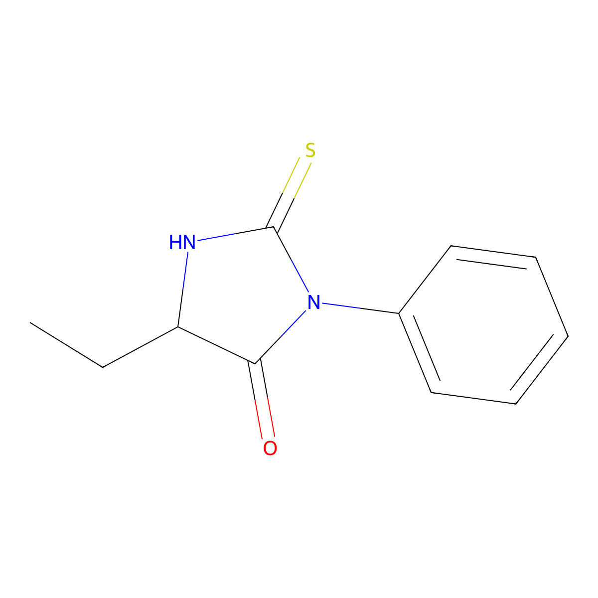 4-Imidazolidinone, 5-ethyl-3-phenyl-2-thioxo- molecular structure, CAS 66256-32-4
