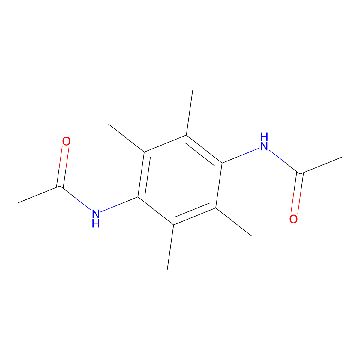 N-[4-(acetylamino)-2,3,5,6-tetramethylphenyl]acetamide molecular structure, CAS 66258-29-5