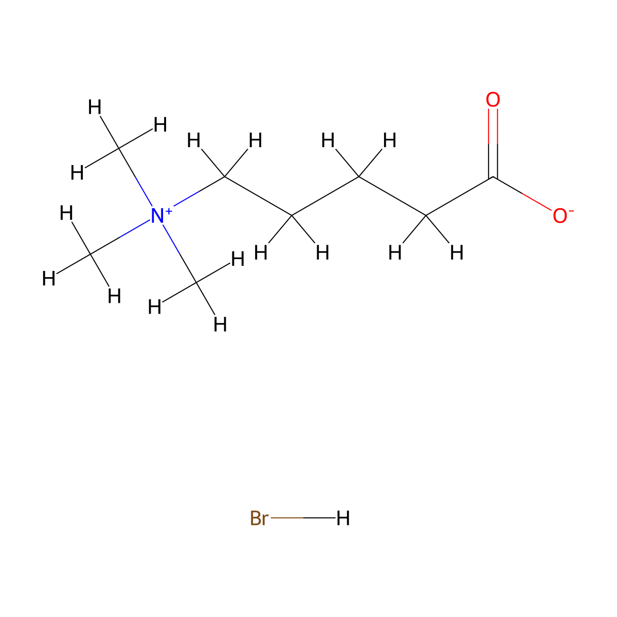 delta-Valerobetaine (hydrobromide) molecular structure, CAS 66258-96-6