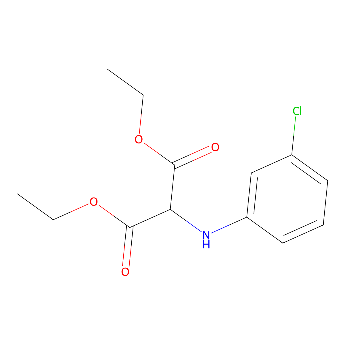 Diethyl 2-(3-chloroanilino)malonate molecular structure, CAS 6626-01-3