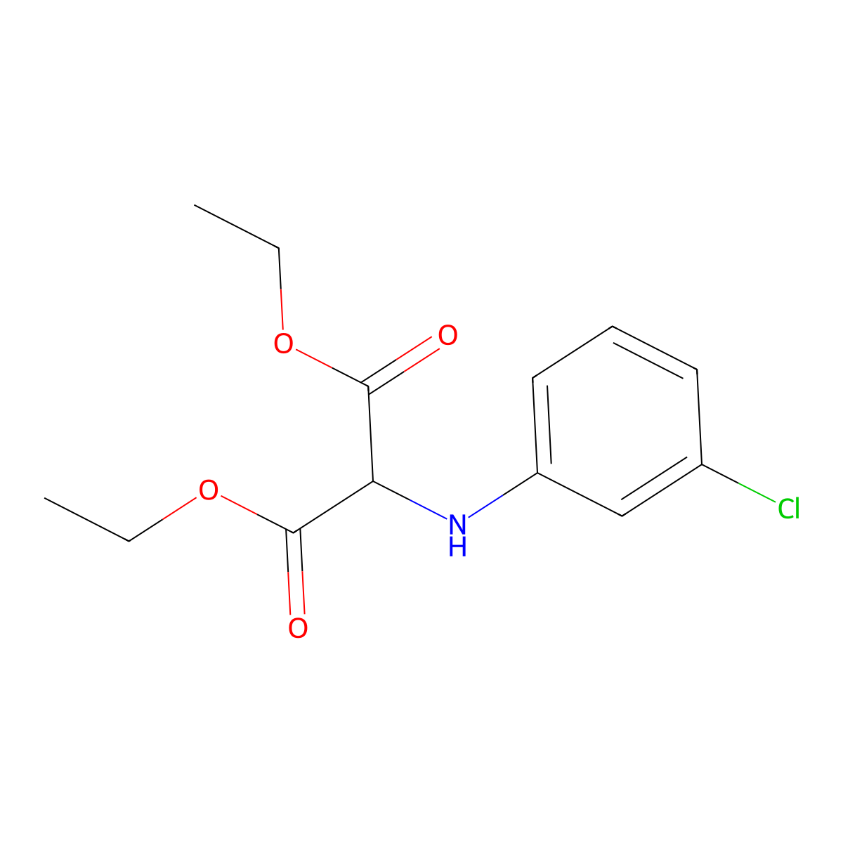 Diethyl 2-(3-chloroanilino)malonate molecular structure, CAS 6626-01-3