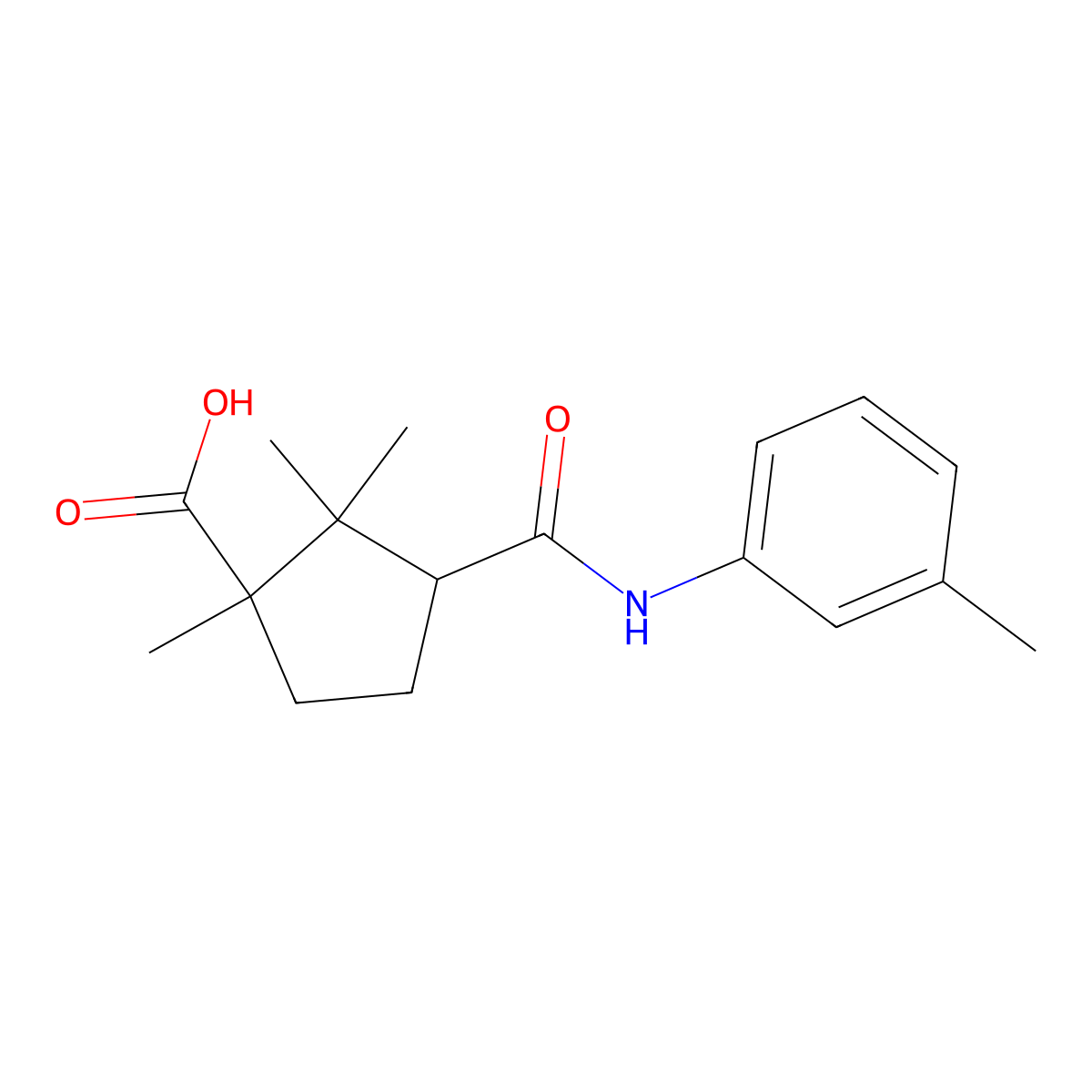 Dextro-camphoric M-toluidide molecular structure, CAS 6626-17-1