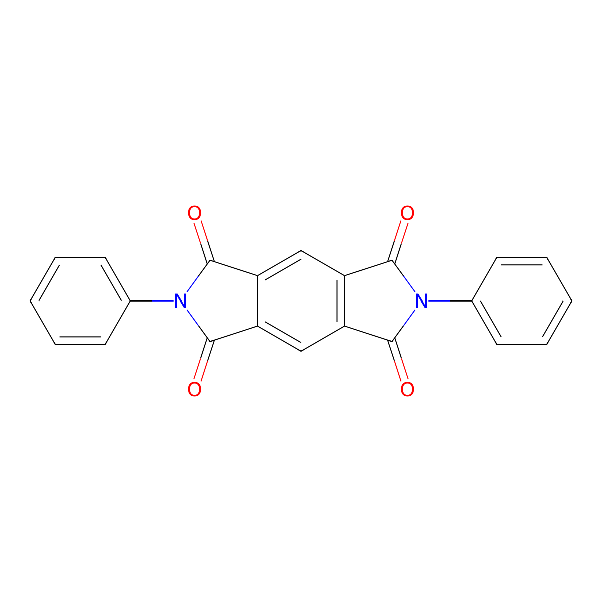 2,6-Diphenyl-pyrrolo[3,4-f]isoindole-1,3,5,7-tetraone molecular structure, CAS 6626-68-2