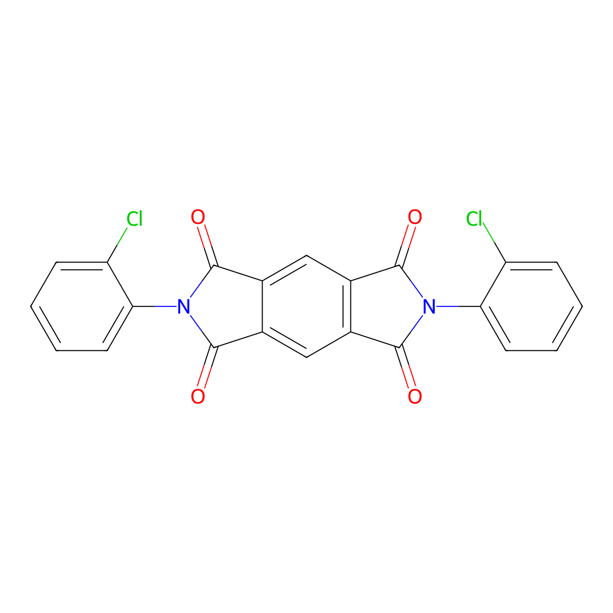 2,6-Bis(2-chlorophenyl)pyrrolo(3,4-f)isoindole-1,3,5,7(2H,6H)-tetrone molecular structure, CAS 6626-72-8