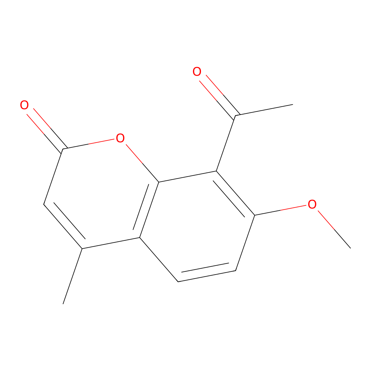 8-acetyl-7-methoxy-4-methyl-2H-chromen-2-one molecular structure, CAS 66262-40-6