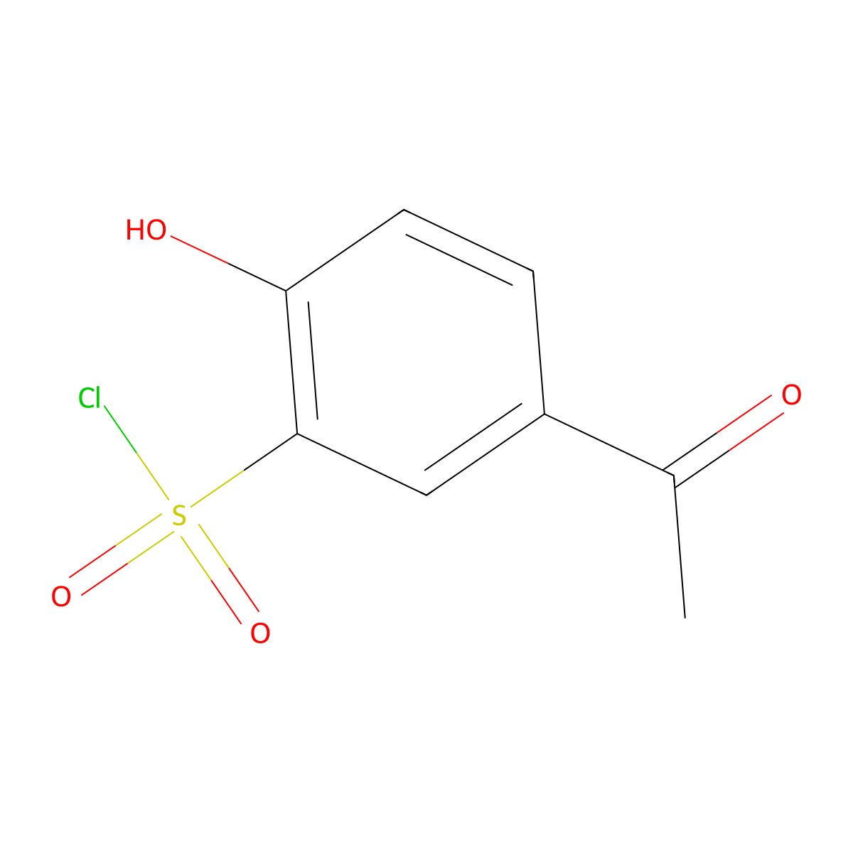 5-Acetyl-2-hydroxybenzene-1-sulfonyl chloride molecular structure, CAS 66264-54-8