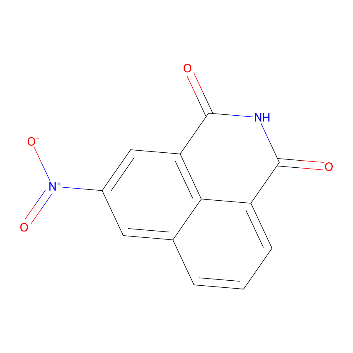 5-Nitro-1H-benzo[de]isoquinoline-1,3(2H)-dione molecular structure, CAS 66266-36-2