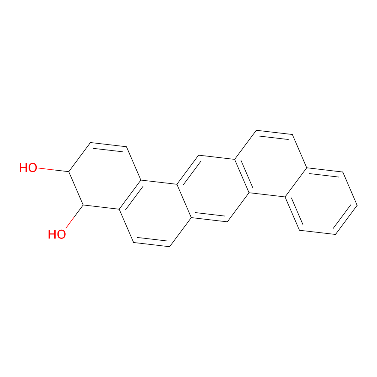 trans-Dibenz(a,h)anthracene-3,4-dihydrodiol molecular structure, CAS 66267-19-4