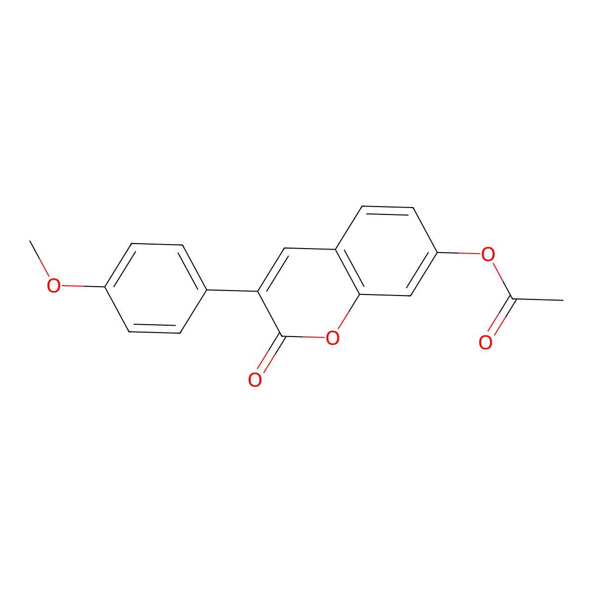 3-(4-methoxyphenyl)-2-oxo-2H-chromen-7-yl acetate molecular structure, CAS 66267-83-2